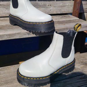 Doc Martens white platform Chelsea Boot
